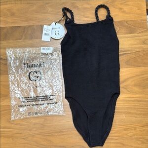 Hunza G Black Camille One Piece Swimsuit - New with Tags! One Size Fits All.